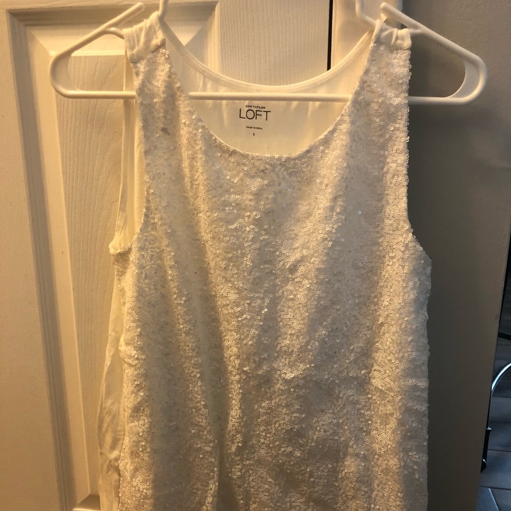White sequin tank